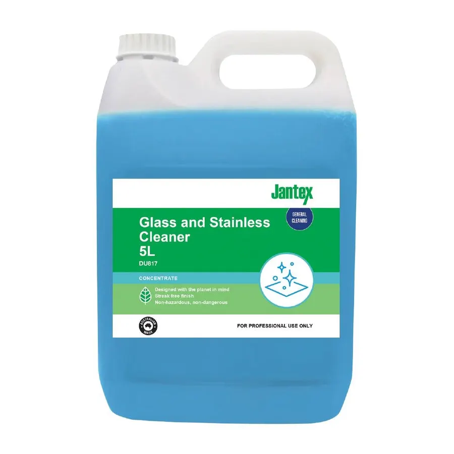 Jantex Green Glass & Stainless Cleaner Concentrate 5Ltr - DU817