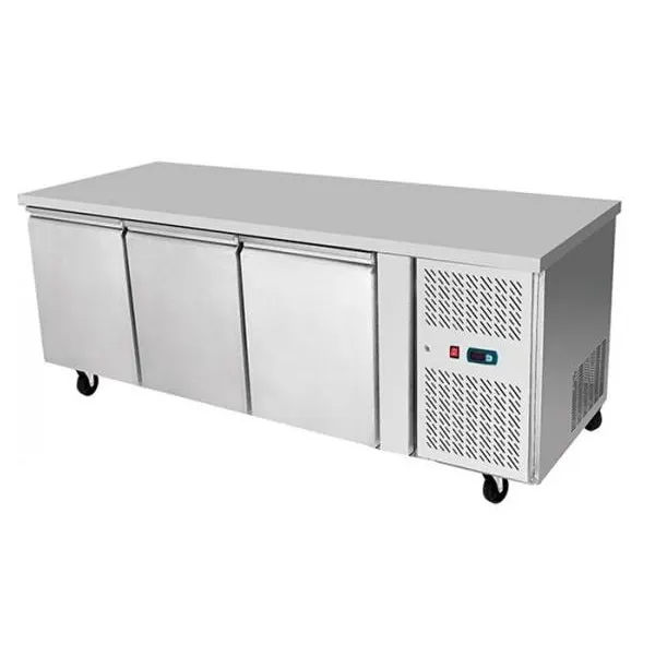 Atosa Stainless Steel 3 Solid Doors Undercounter Bench Fridge 450L - EPF3432