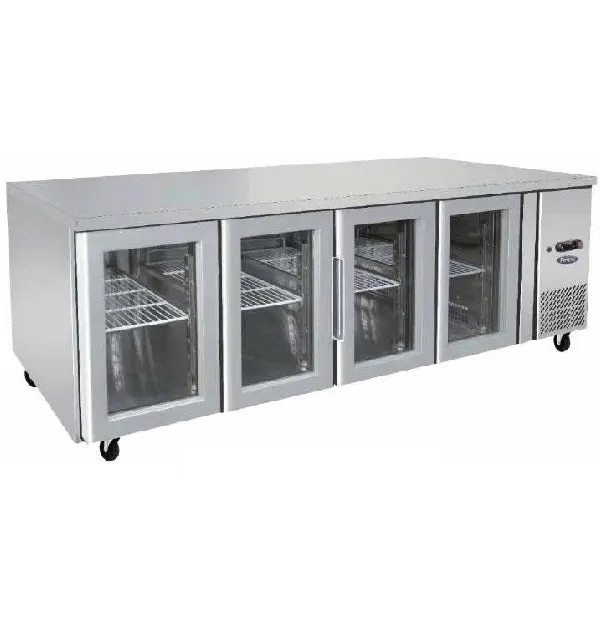 Atosa Stainless Steel 4 Glass Doors Bench Fridge - EPF3741