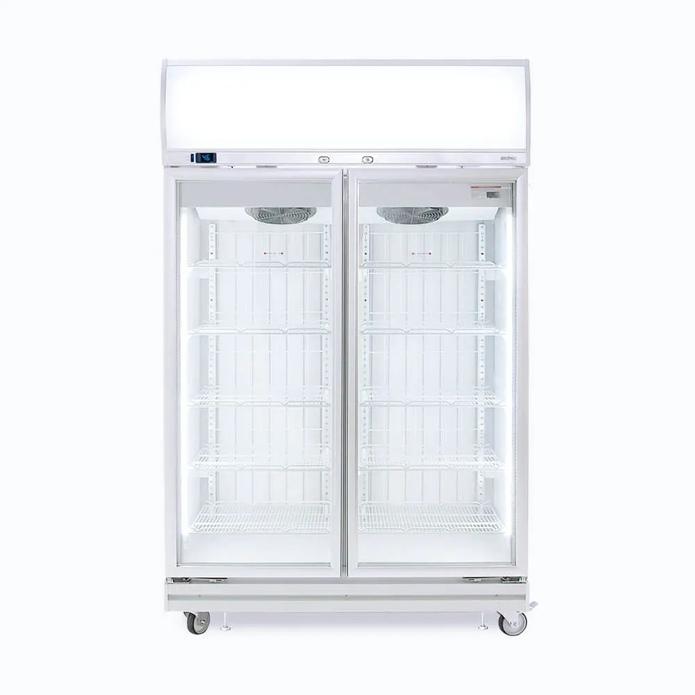 Bromic Flat Glass 2 Door 976L LED Upright Display Freezer - UF1000LF