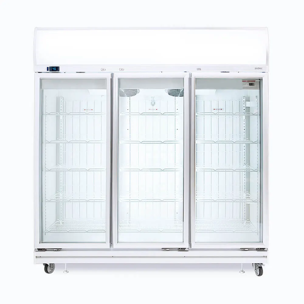 Bromic Flat Glass Triple Door 1507L LED Upright Display Freezer - UF1500LF