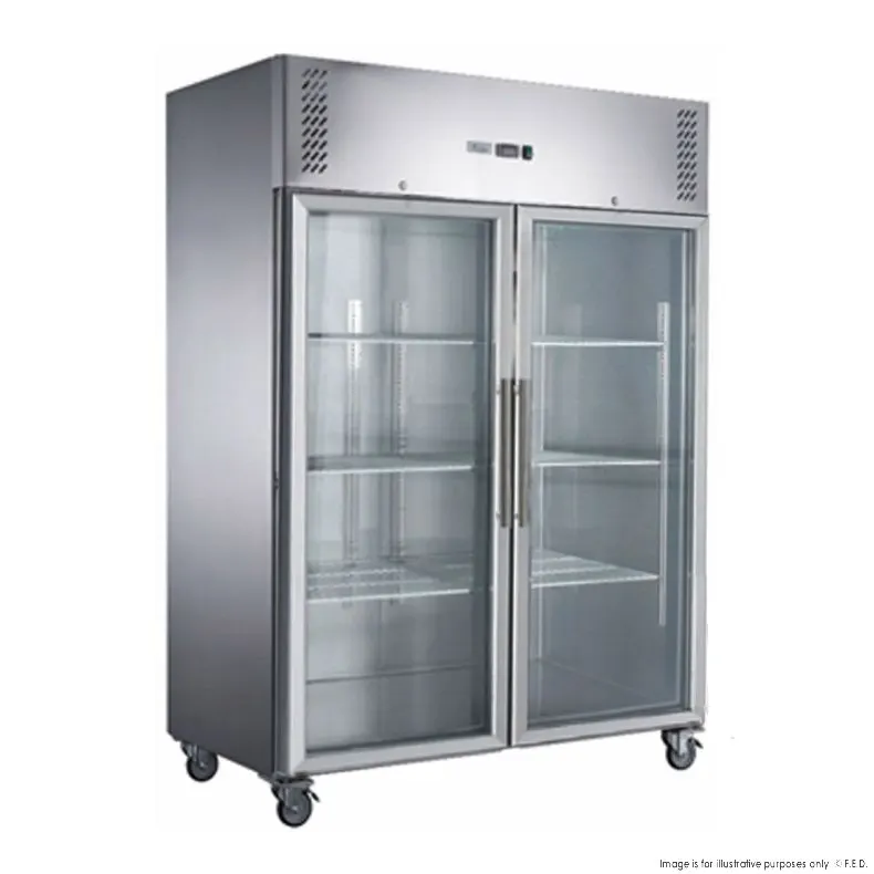 Ex-Display FED-X S/S Two Full Glass Door Upright Freezer XURF1410G2V-QLD130