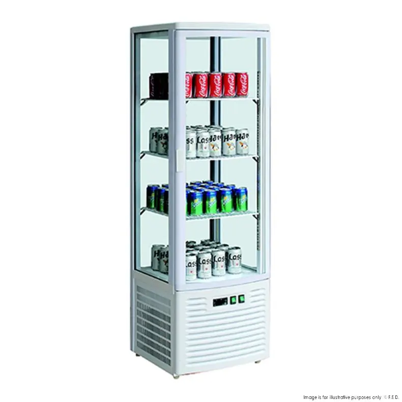 Ex-Display Four-sided Upright Beverage Display Fridge Ivory-white LSC235-NSW1622