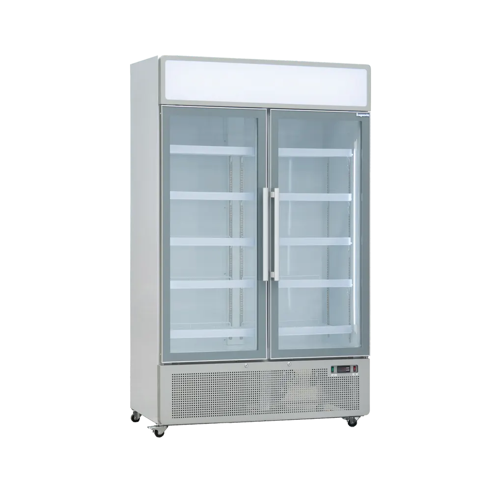 Exquisite Two Glass Door Upright Display Refrigerators – White - DC1010P