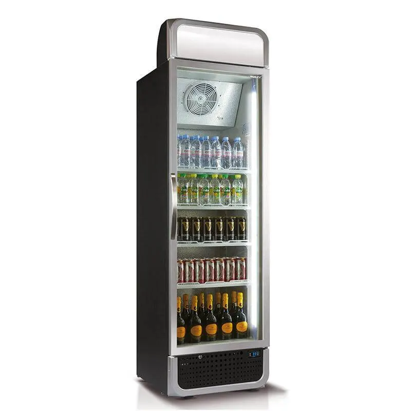 Husky 394L Vertical Glass Door Fridge (Black) - C5PRO-H-BLK-AU-HU