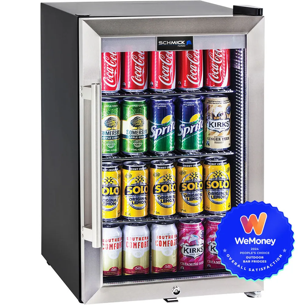 AAA Schmick Tropical Triple Glazed Outdoor Glass Bar Fridge 70 Litre - Model HUS-SC70-SS