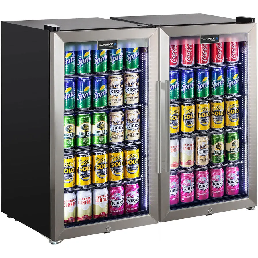 Schmick AAA Schmick Outdoor Triple Glazed Alfresco Bar Fridge Combo With LED Strip Lights, Lock and LOW E Glass, indoor use also perfect! - Model HUS-