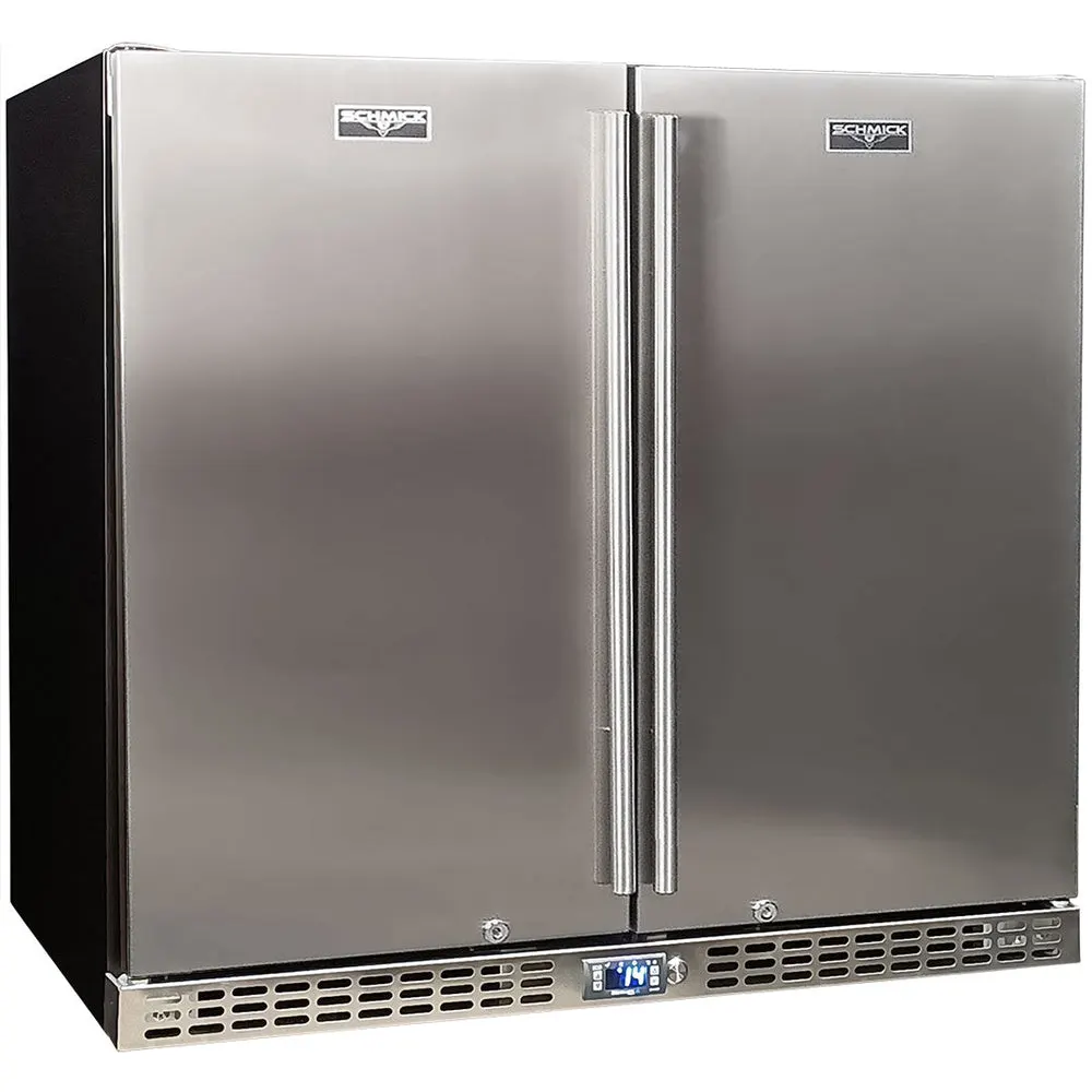 Schmick Twin Door Quiet Running Solid Stainless Door Energy Efficient Bar Fridge - Model SK246-SD