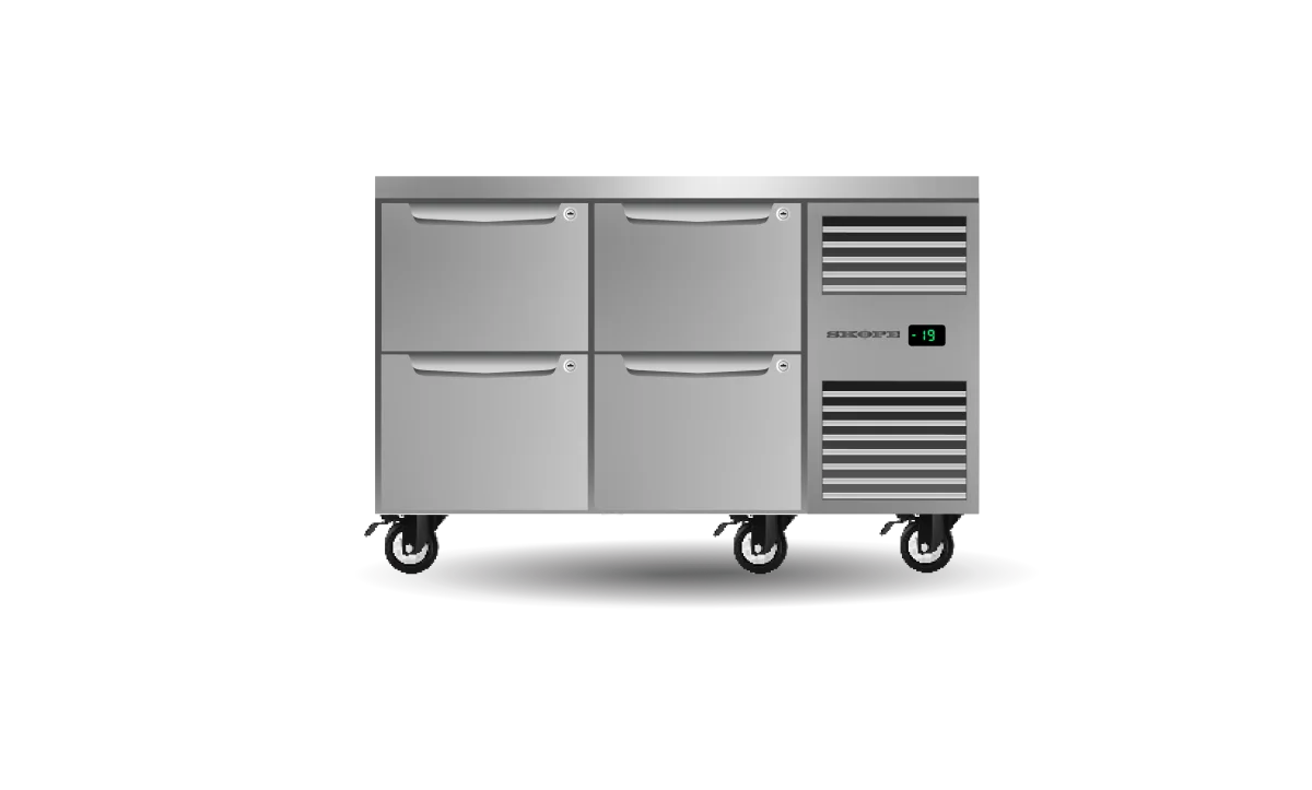 Skope ProSpec 4 Drawer, 2 Bay, Underbench GN1/1 Right Hand Freezer - PG11.UBF.2.D4.RH