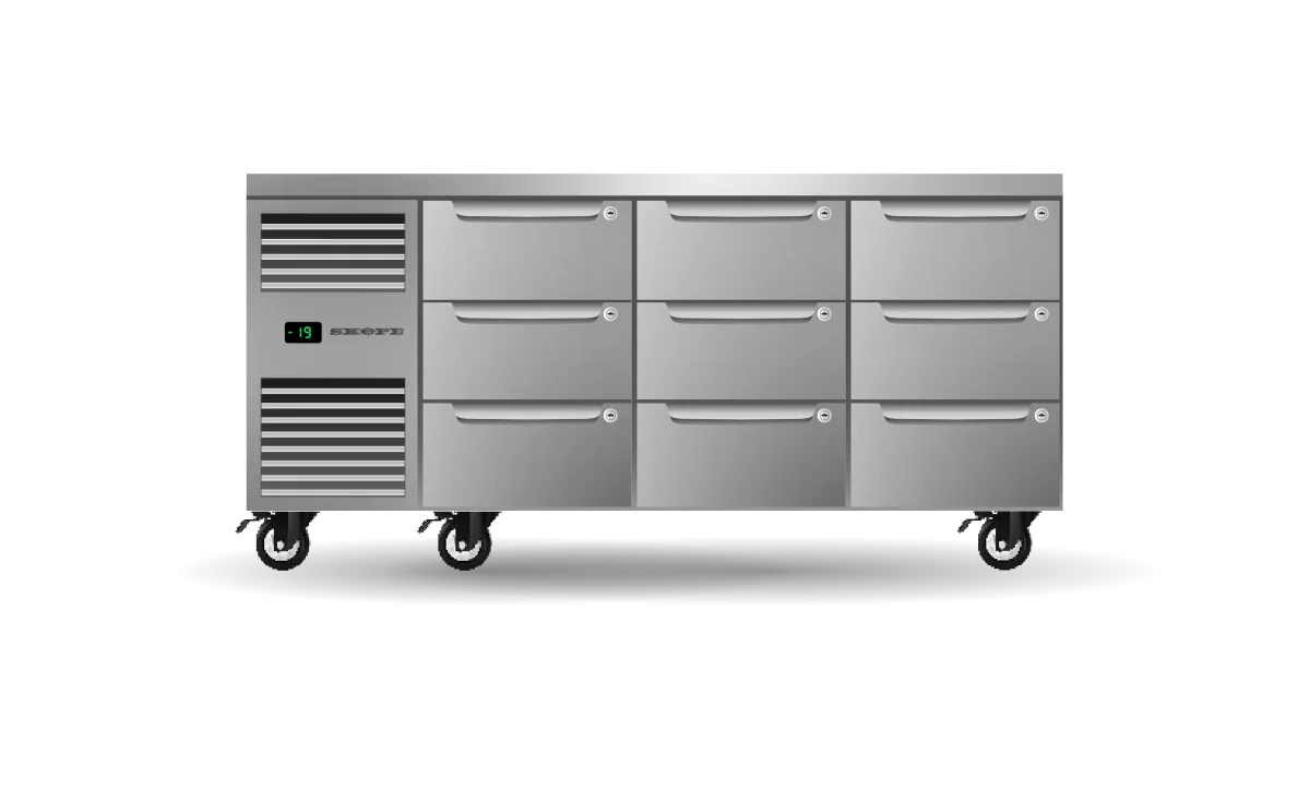 Skope ProSpec 9 Drawer, 3 Bay, Underbench GN1/1 Freezer - PG11.UBF.3.D9