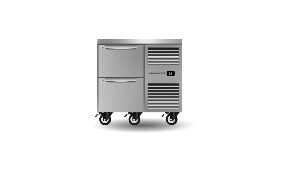 Skope ProSpec 2 Drawer, 1 Bay, Underbench GN 1/1 Right Hand Fridge - PG11.UBR.1.D2.RH