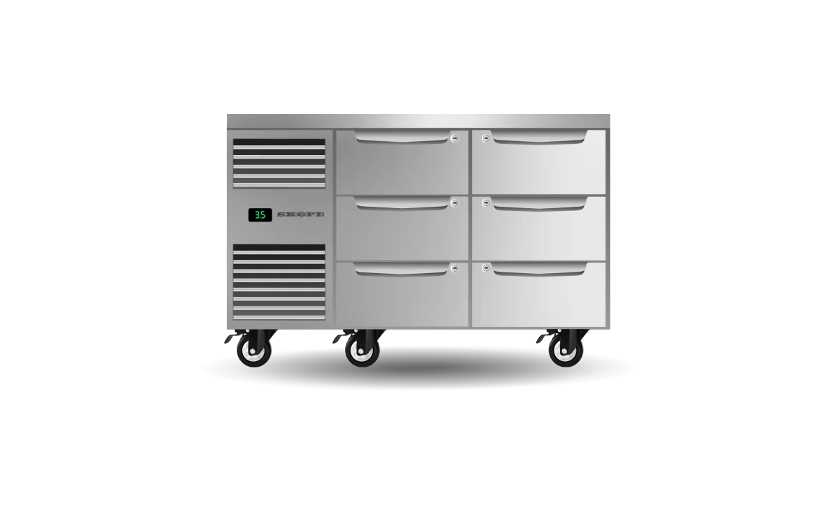 Skope ProSpec 6 Drawer, 2 Bay, Underbench GN 1/1 Fridge - PG11.UBR.2.D6