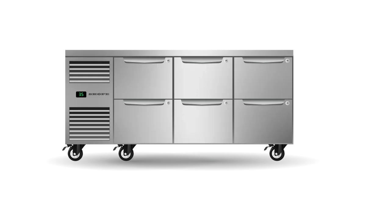 Skope ProSpec 6 Drawer, 3 Bay, Underbench GN 1/1 Fridge - PG11.UBR.3.D6