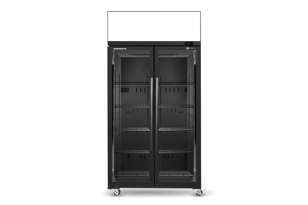 Skope ActiveCore 2 Glass Door Display or Storage Fridge, Lit Sign - SKT1000N-AC