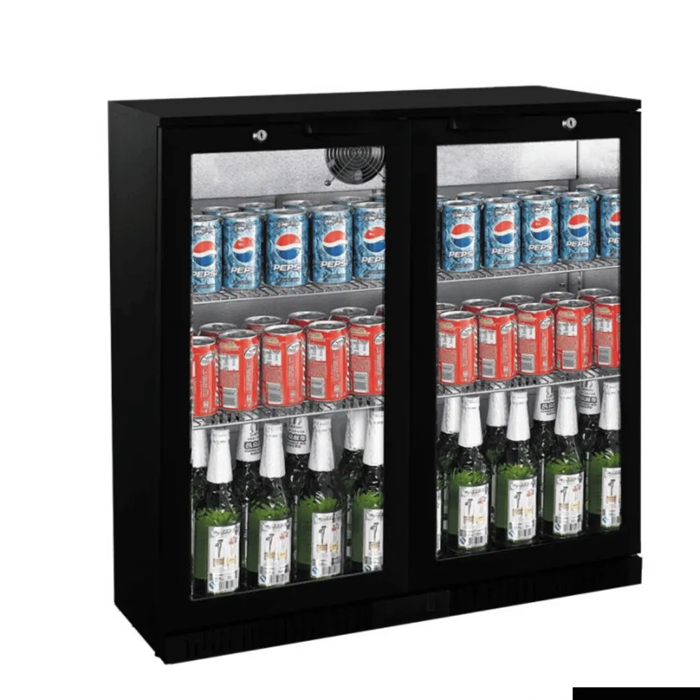 Thermaster Under Bench double Heated Glass Doors Bar Cooler with heater switch - LG-208TD
