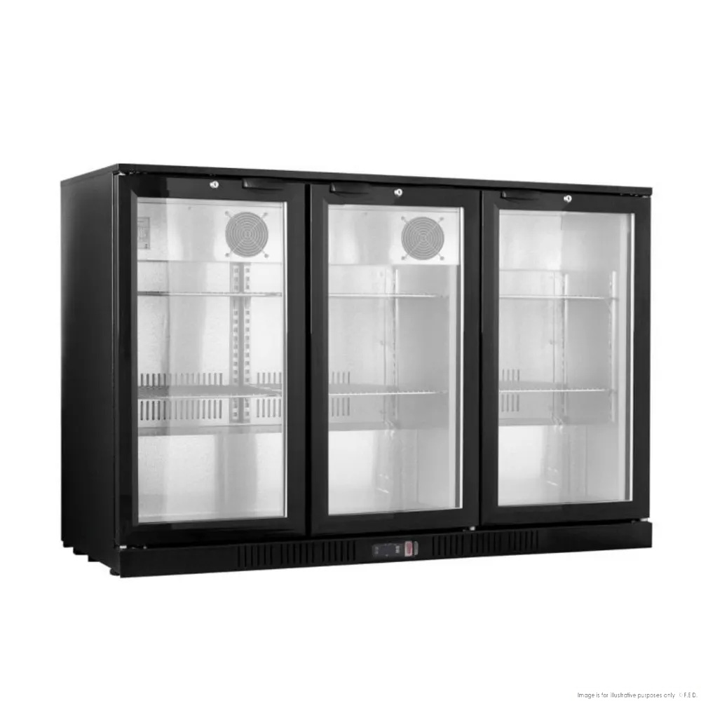 Thermaster Under Bench three Heated Glass Doors Bar Cooler with heater switch - LG-330TD