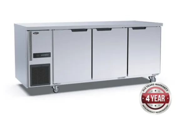 Thermaster Stainless Steel Triple Door Workbench Freezer - TL1800BT-3D