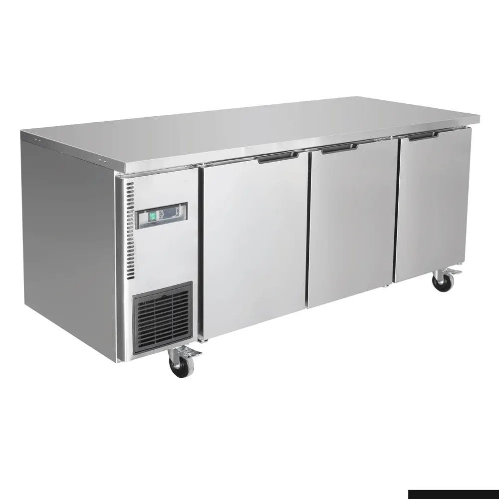 Thermaster Stainless Steel Triple Door Workbench Freezer - TS1800BT-3D