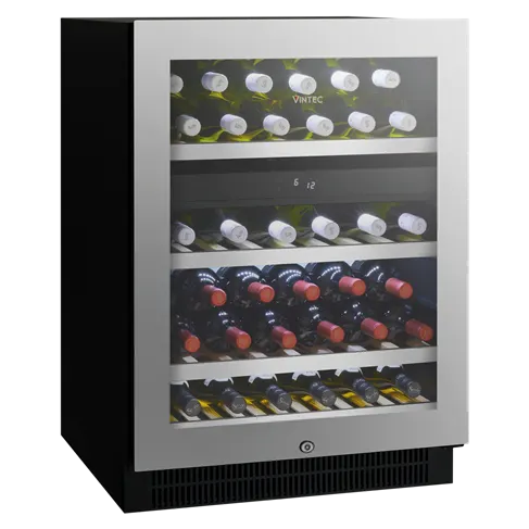 Vintec VWD050SSB-X - 50-Bottle Dual-Zone Stainless Steel Wine Cabinet